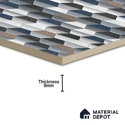 Hexagonal Wall & Floor Tile TL 07237 C Alpi 8001 GLM (Silver) 1 ft x 1 ft Ceramic Matte Finish - 9 mm  | 2 mm Spacer is Mandatory | Please Expect a Slight Variation of Pattern